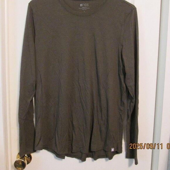 FIGS Women's Brown Underscrub Long Sleeve Top Large - Picture 1 of 5